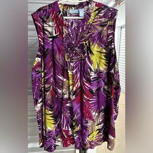 Tropical print sleeveless top